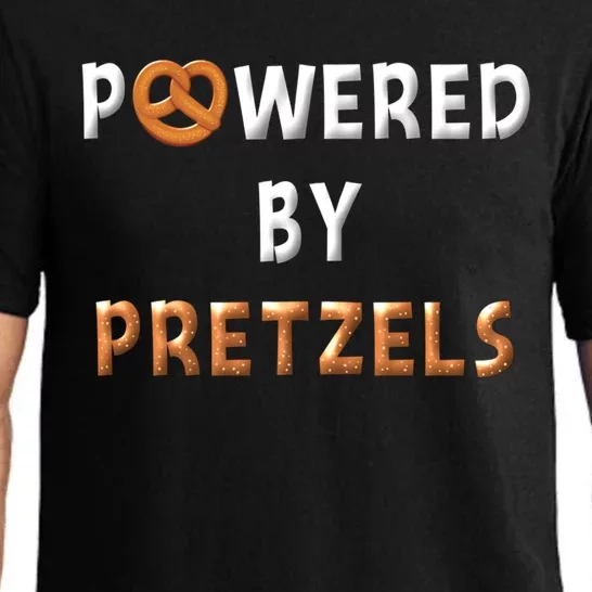 Powered By Pretzels Funny Pretzel Lovers Pretzel Day Saying Cute Gift Pajama Set