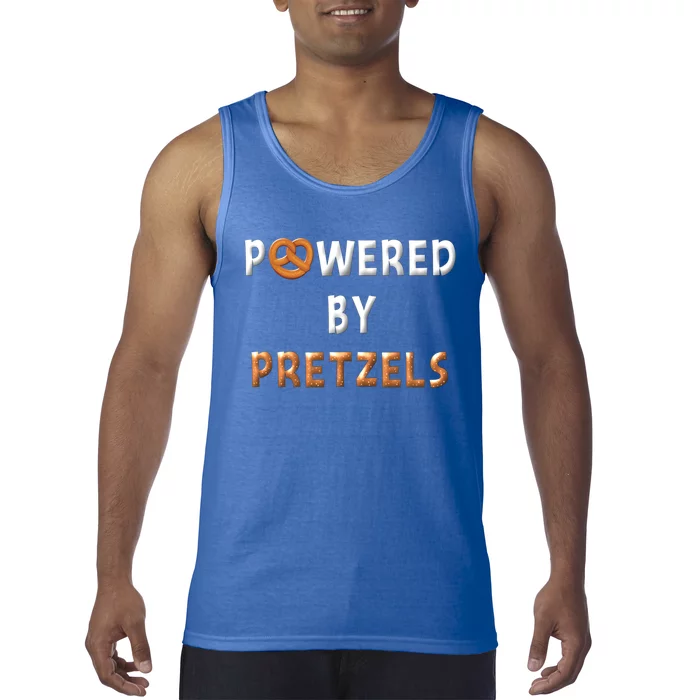 Powered By Pretzels Funny Pretzel Lovers Pretzel Day Saying Cute Gift Tank Top