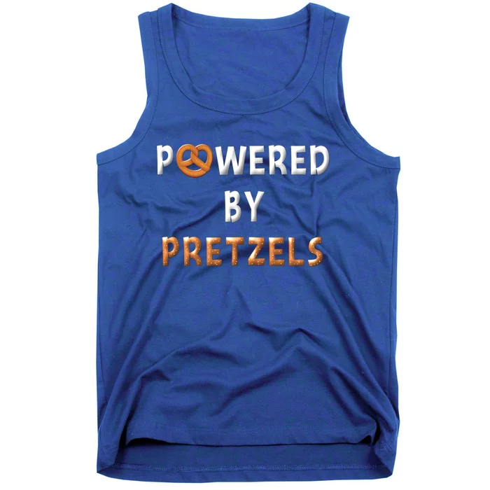 Powered By Pretzels Funny Pretzel Lovers Pretzel Day Saying Cute Gift Tank Top