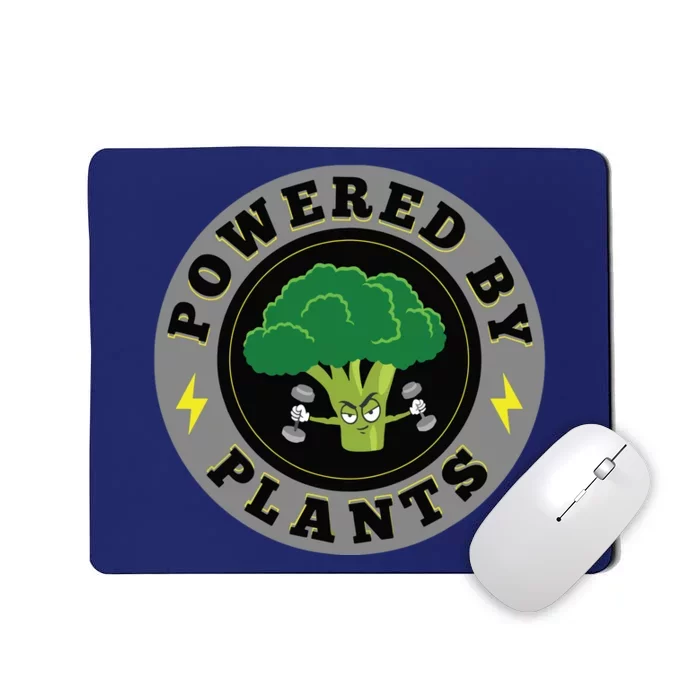 Powered By Plants Funny Vegan Plant Power Mousepad