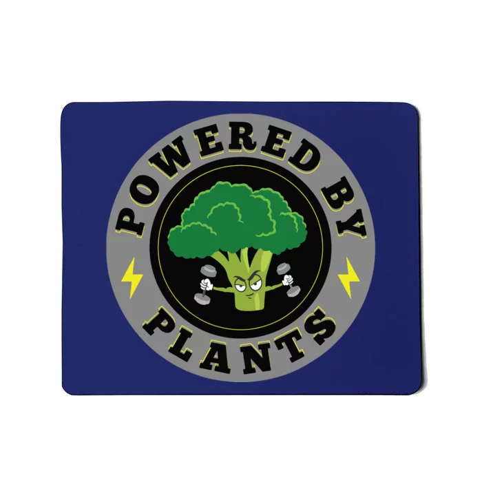 Powered By Plants Funny Vegan Plant Power Mousepad