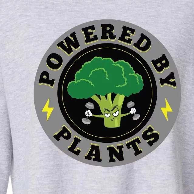 Powered By Plants Funny Vegan Plant Power Cropped Pullover Crew