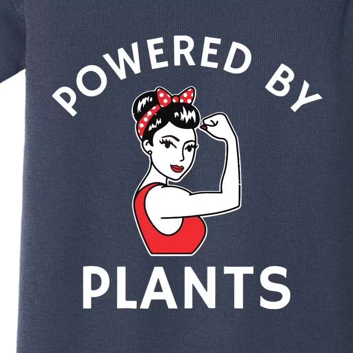 Powered By Plants Retro Womens Vegan Fitness Baby Bodysuit