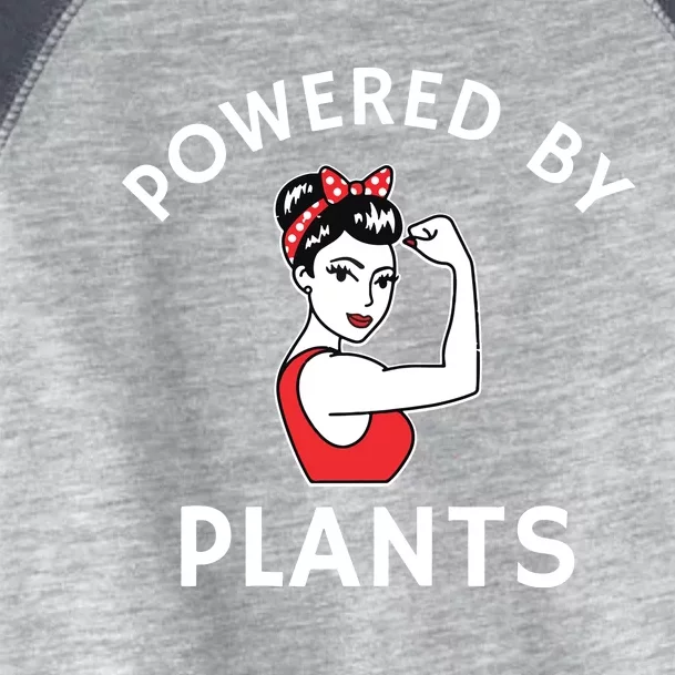 Powered By Plants Retro Womens Vegan Fitness Toddler Fine Jersey T-Shirt