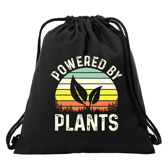 Powered By Plants Veggie Vegan Gardening Drawstring Bag