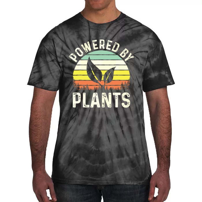 Powered By Plants Veggie Vegan Gardening Tie-Dye T-Shirt