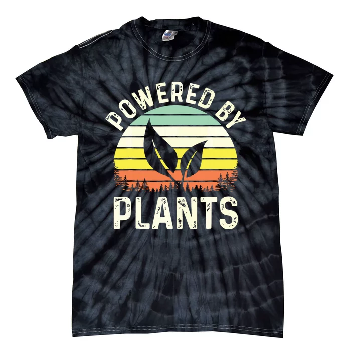 Powered By Plants Veggie Vegan Gardening Tie-Dye T-Shirt