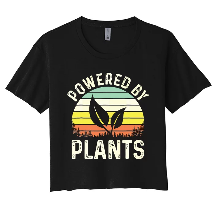 Powered By Plants Veggie Vegan Gardening Women's Crop Top Tee