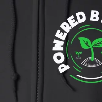 Powered By Plant Funny Vegan Herbivore Garden Vegetable Full Zip Hoodie