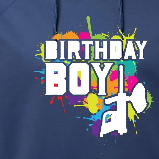 Paintball Birthday Party Theme Performance Fleece Hoodie