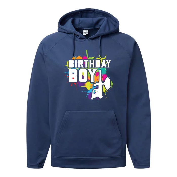 Paintball Birthday Party Theme Performance Fleece Hoodie