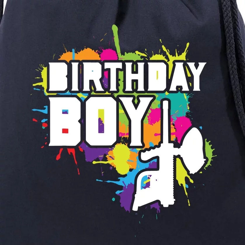 Paintball Birthday Party Theme Drawstring Bag