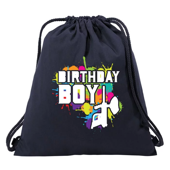 Paintball Birthday Party Theme Drawstring Bag