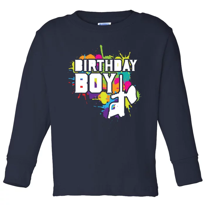 Paintball Birthday Party Theme Toddler Long Sleeve Shirt