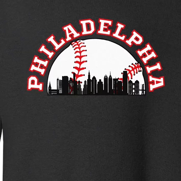 Philadelphia Baseball Philadelphia Cityscape Skyline Toddler Sweatshirt