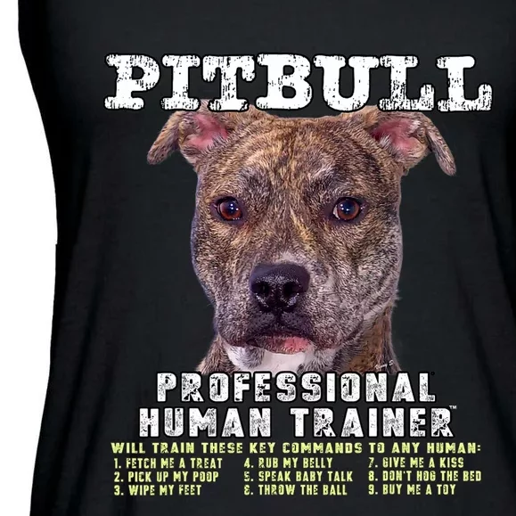 Pit Bull Pittie Brindle Lover Professional Human Trainer Ladies Essential Flowy Tank