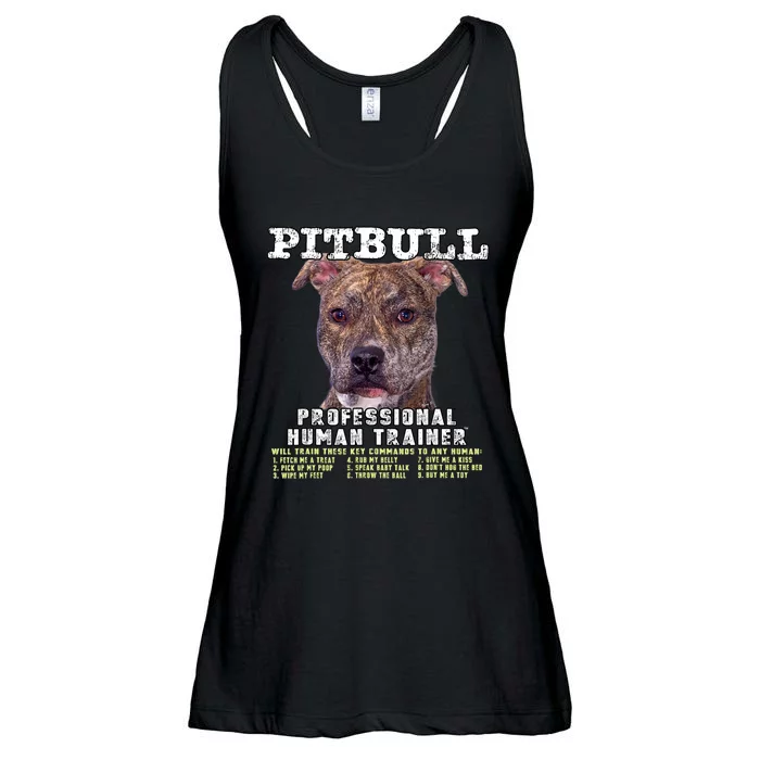 Pit Bull Pittie Brindle Lover Professional Human Trainer Ladies Essential Flowy Tank