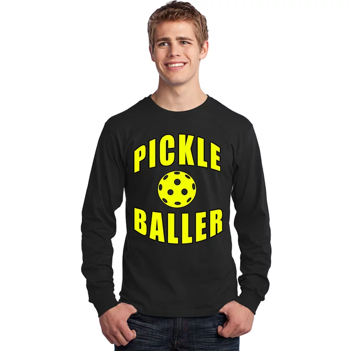 Pickle Baller Pickleball Player Design Long Sleeve Shirt