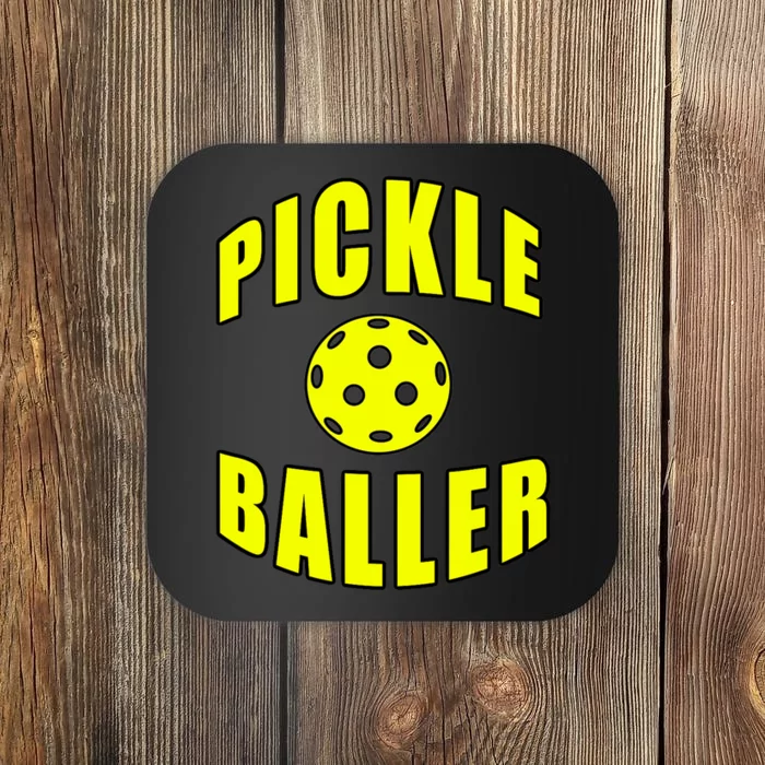 Pickle Baller Pickleball Player Design Coaster