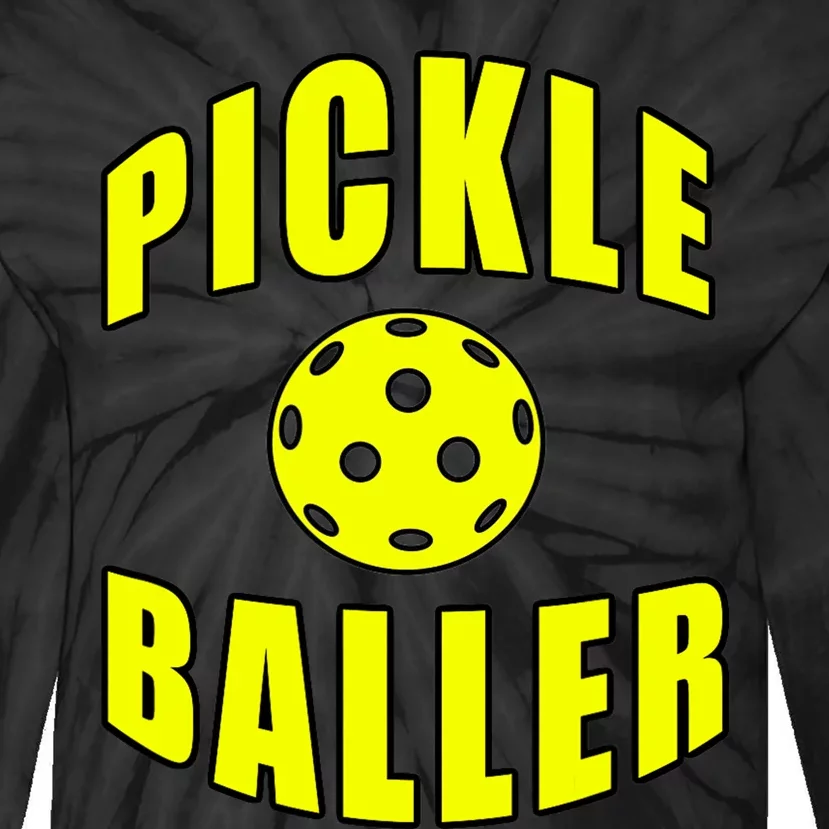 Pickle Baller Pickleball Player Design Tie-Dye Long Sleeve Shirt