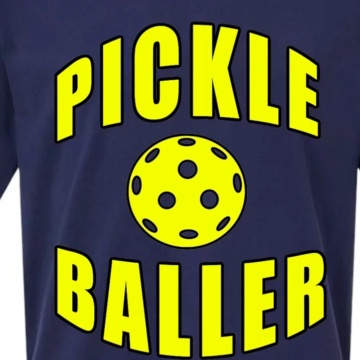 Pickle Baller Pickleball Player Design Sueded Cloud Jersey T-Shirt