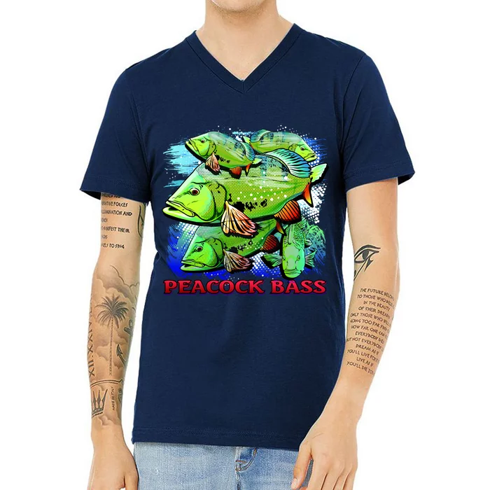 Peacock Bass V-Neck T-Shirt