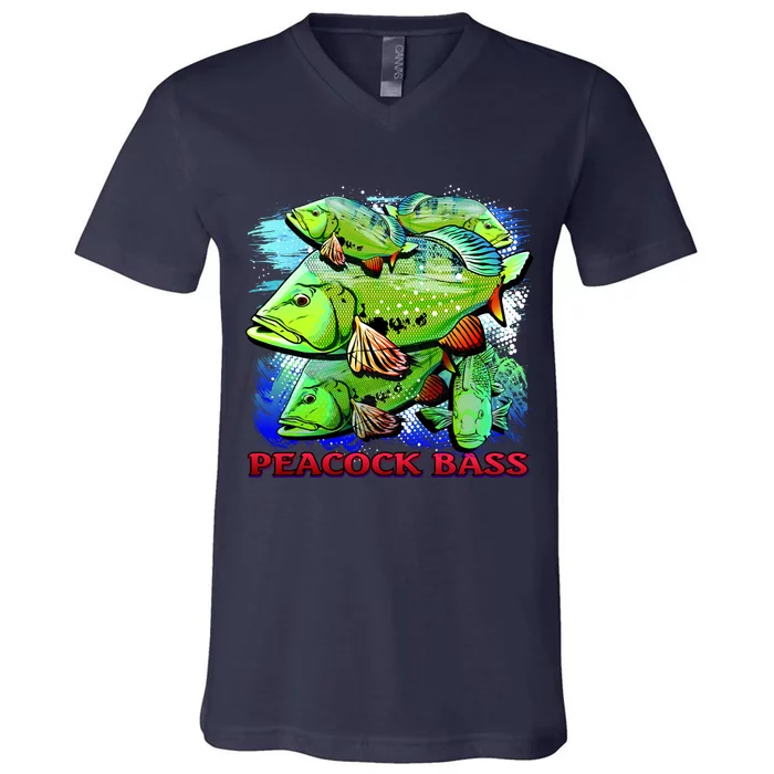 Peacock Bass V-Neck T-Shirt