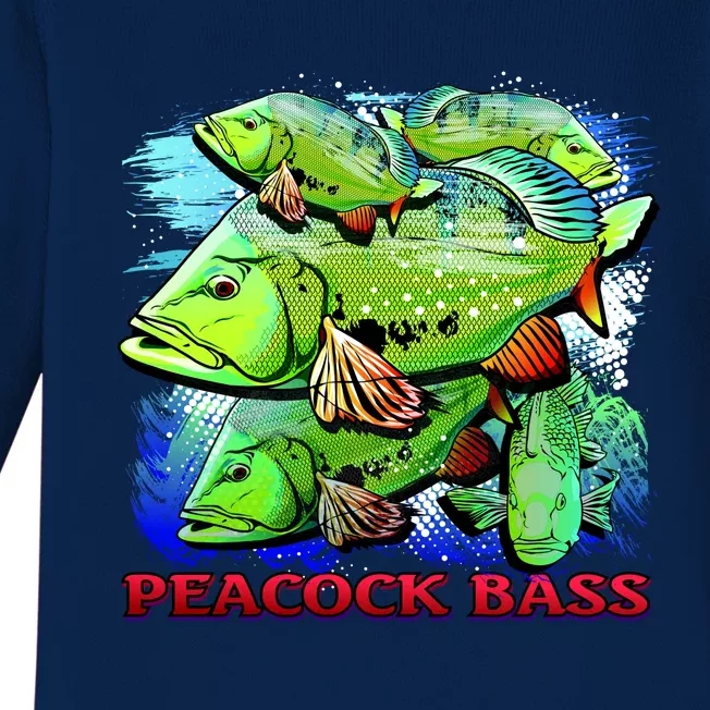 Peacock Bass Baby Long Sleeve Bodysuit