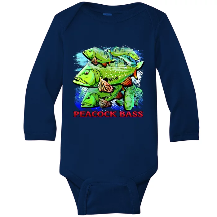 Peacock Bass Baby Long Sleeve Bodysuit