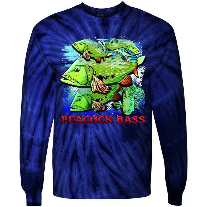 Peacock Bass Tie-Dye Long Sleeve Shirt