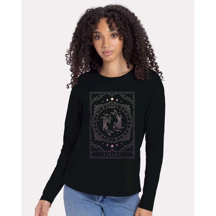 Pisces Birthday Present Wo Zodiac Sign Pisces Womens Cotton Relaxed Long Sleeve T-Shirt