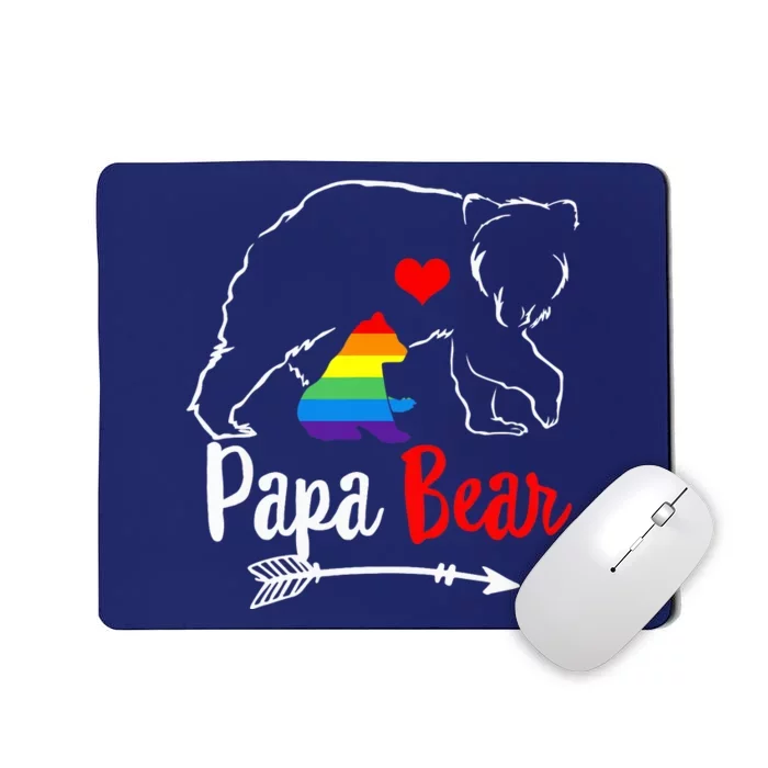 Papa Bear Proud Dad Daddy Ally LGBTQ Rainbow Flag Human Mousepad