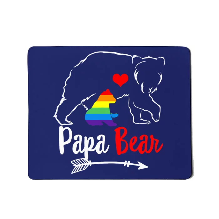 Papa Bear Proud Dad Daddy Ally LGBTQ Rainbow Flag Human Mousepad