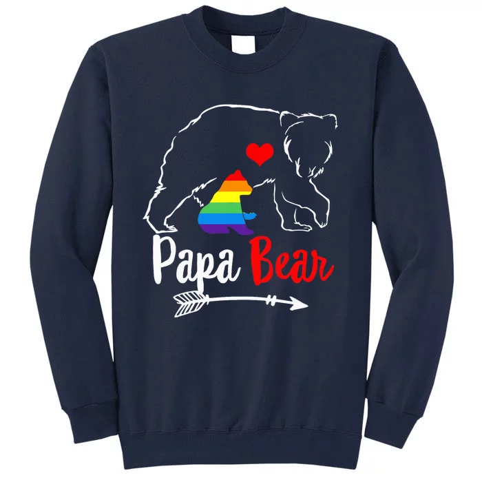 Papa Bear Proud Dad Daddy Ally LGBTQ Rainbow Flag Human Tall Sweatshirt