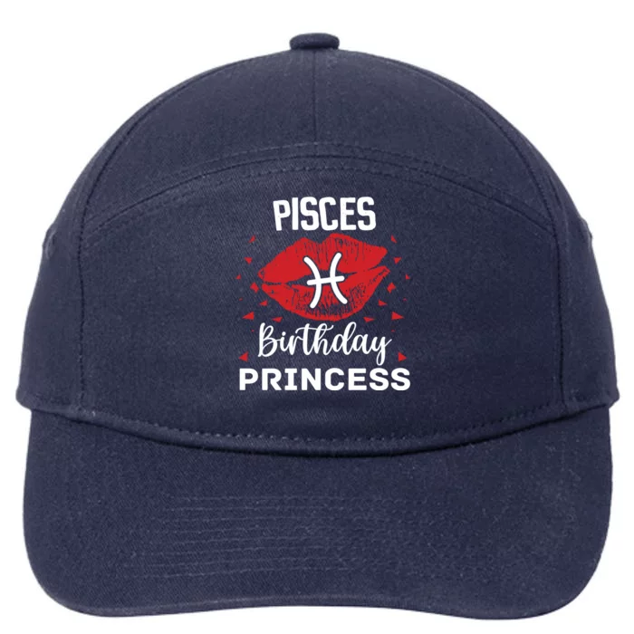 Pisces Birthday Princess Zodiac Gift 7-Panel Snapback Hat