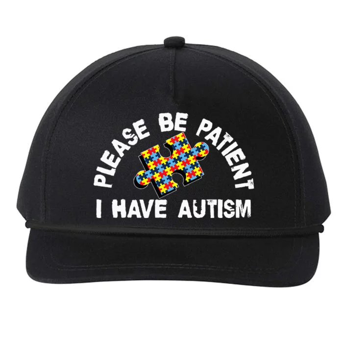 Please Be Patient I Have Autism Puzzle Piece Child Snapback Five-Panel Rope Hat