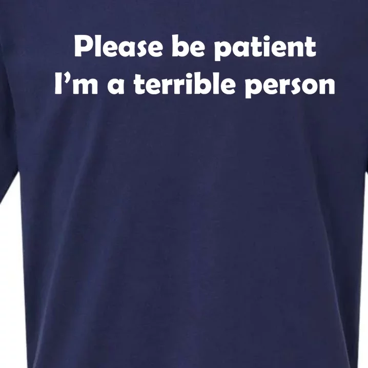 Please Be Patient I'm A Terrible Person Funny Sueded Cloud Jersey T-Shirt