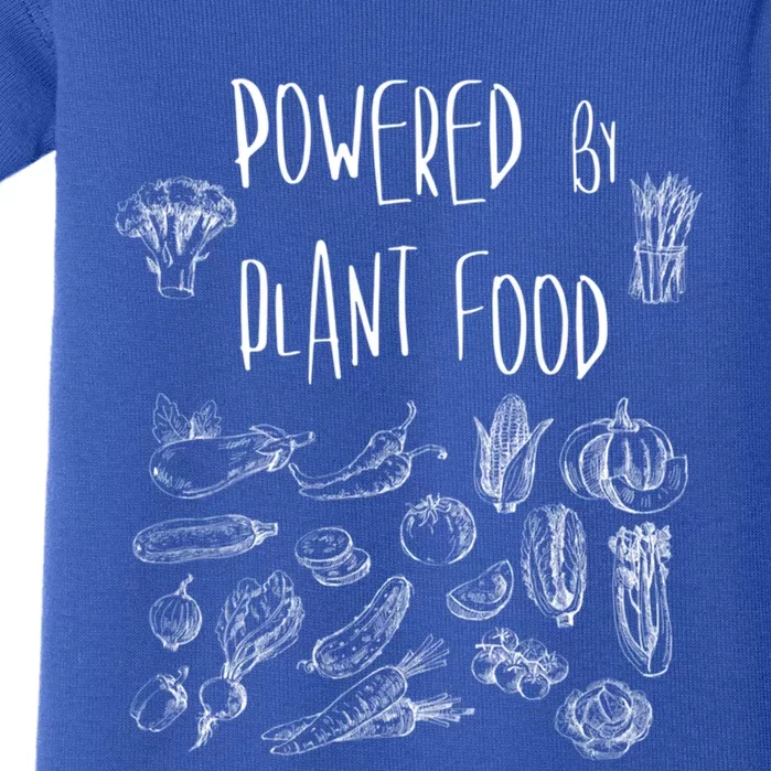 Powered By Plant Food Cool Veggie Design Gift For Vegans Gift Baby Bodysuit