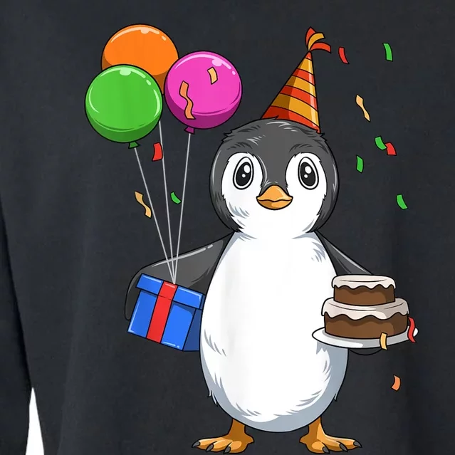 Penguin Birthday Penguin Birthday Party Penguin Theme Cropped Pullover Crew