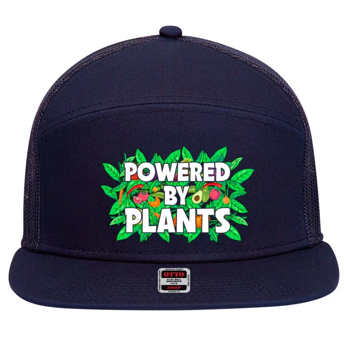 Powered By Plants Cute Gift 7 Panel Mesh Trucker Snapback Hat