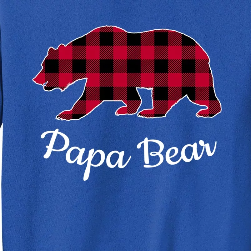 Papa Bear Pajama Red Buffalo Plaid Gift Sweatshirt