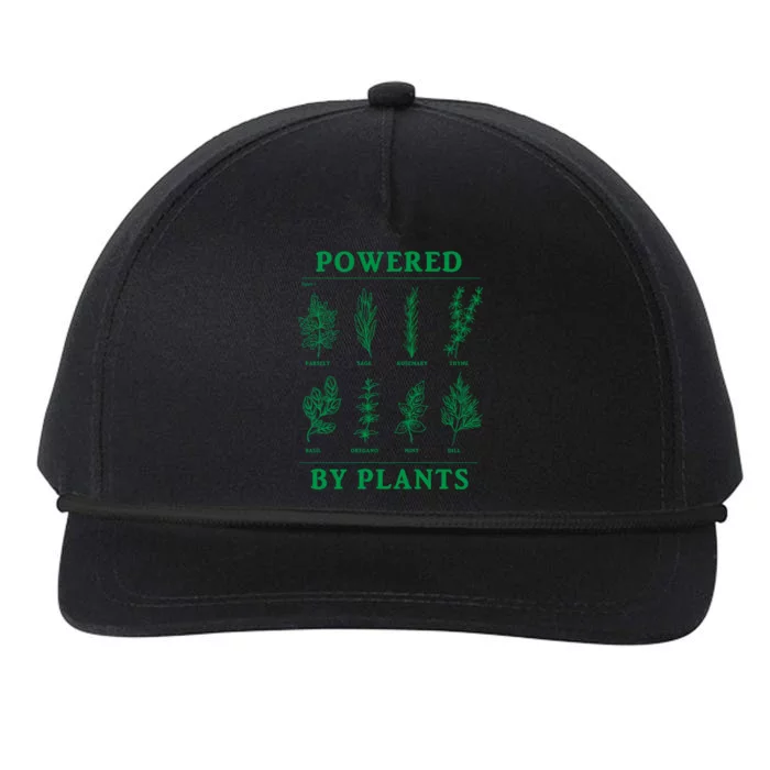 Powered By Plants Vegan Vegetarian Plantgiftbased Gift Snapback Five-Panel Rope Hat