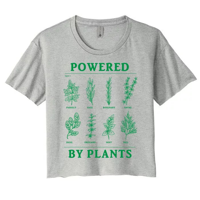 Powered By Plants Vegan Vegetarian Plantgiftbased Gift Women's Crop Top Tee