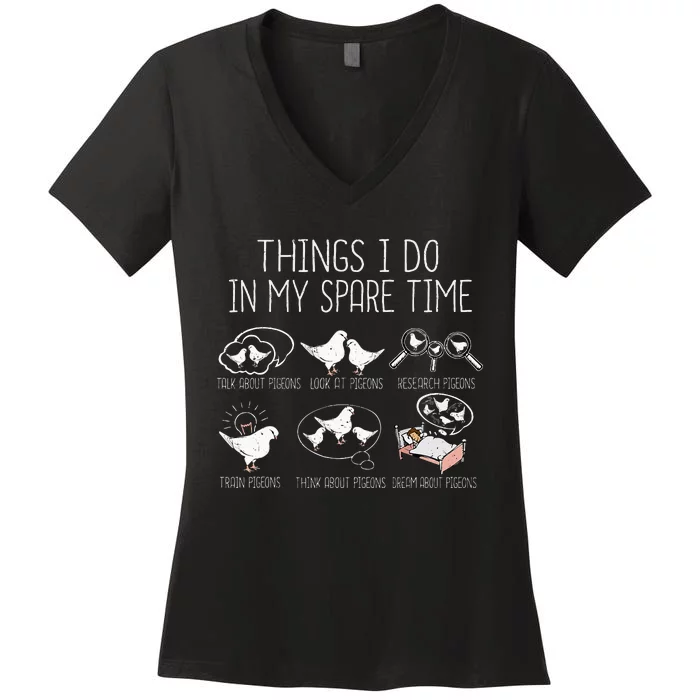 Pigeon Breeding Pigeon Racing Lover King Pigeon Women's V-Neck T-Shirt