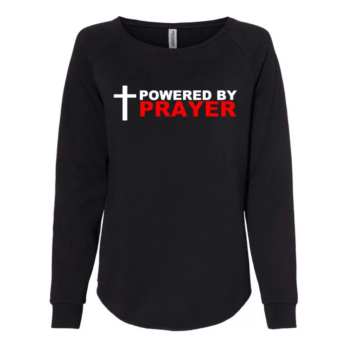 Powered By Prayer Womens California Wash Sweatshirt