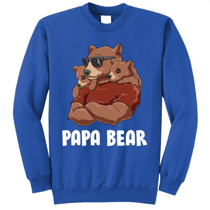 Papa Bear Papa Of Twins Siblings Daughter Son Papa Bear Gift Sweatshirt