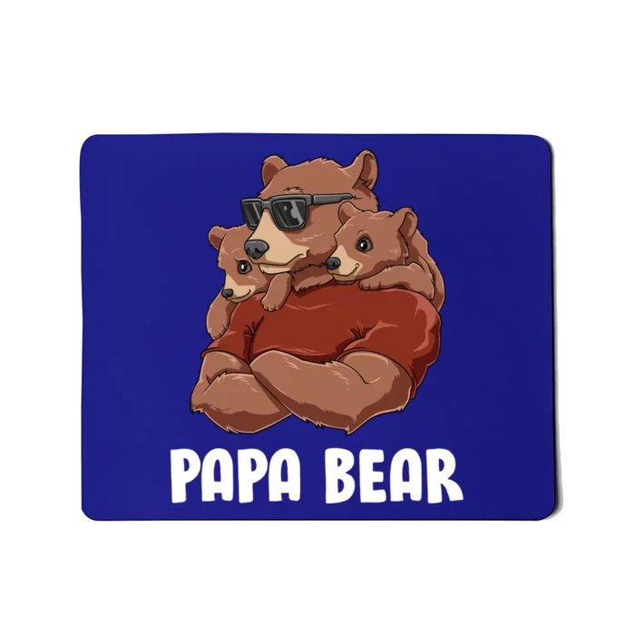 Papa Bear Papa Of Twins Siblings Daughter Son Papa Bear Gift Mousepad