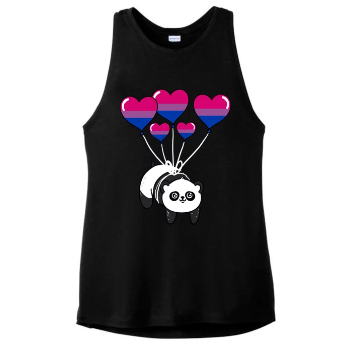 Panda Bisexual Pride Gift Ladies Tri-Blend Wicking Tank