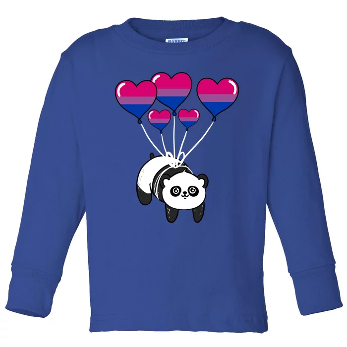 Panda Bisexual Pride Gift Toddler Long Sleeve Shirt