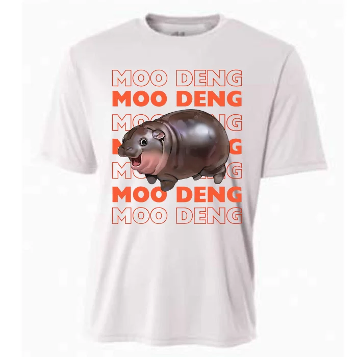 Pygmy Bouncy Pig In Thai Costume Moo Deng Cooling Performance Crew T-Shirt